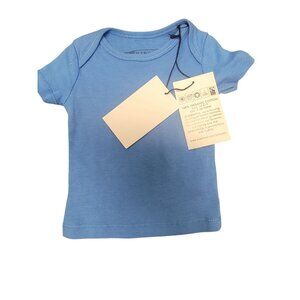 Organic Cotton Baby Tee In Soft Blue By Kidential Short Sleeves Lightweight & Ec